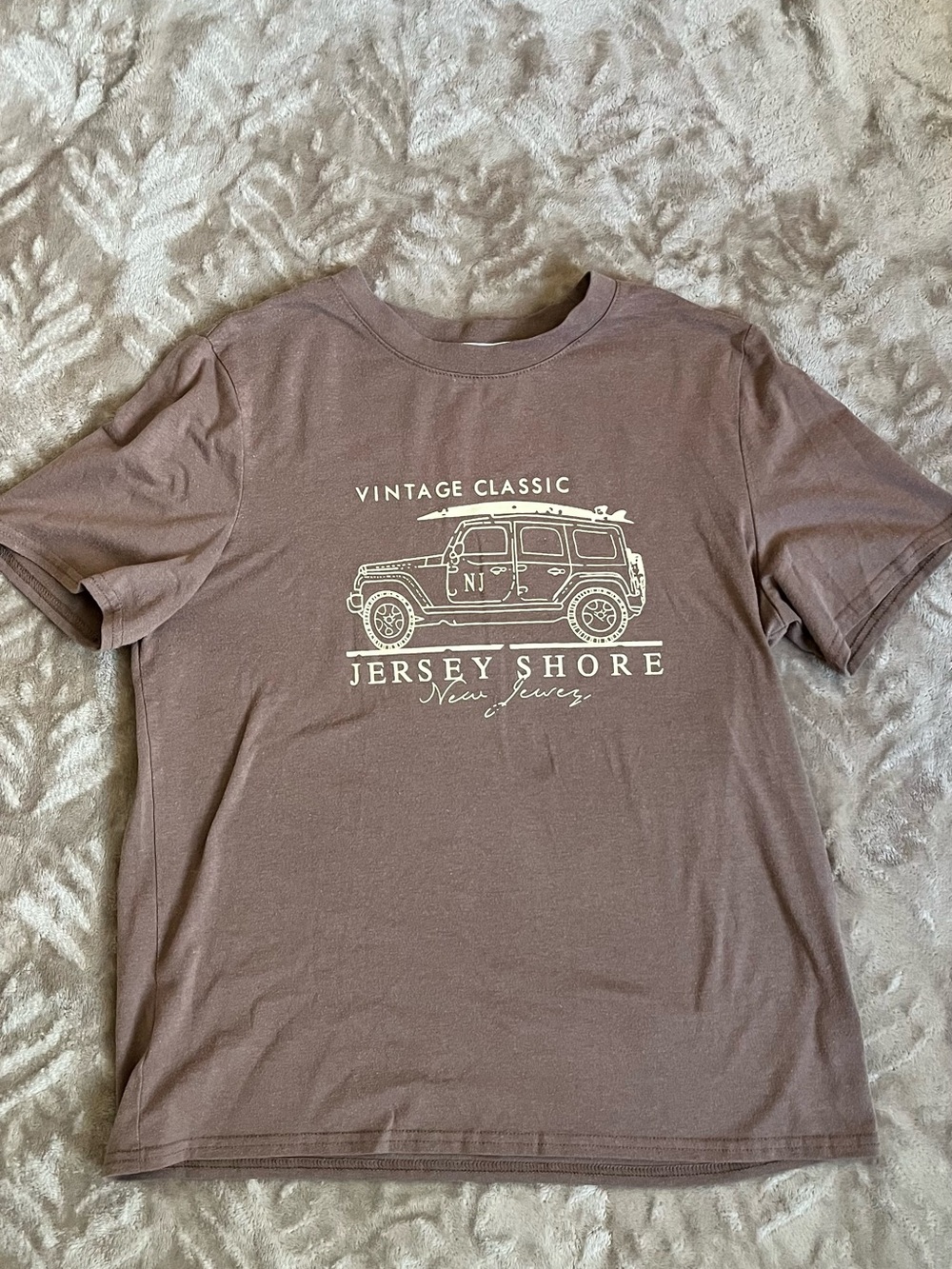 ROMWE Brown Jersey Shore Graphic Tee